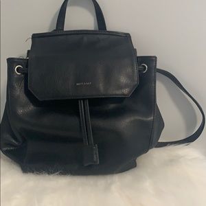 Matt & Nat vegan black leather backpack